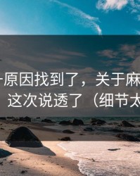 数据飙升原因找到了，关于麻豆APP官网，这次说透了（细节太狠）