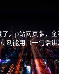 别再瞎搜了，p站网页版，全称是什么？立刻能用（一句话讲清）