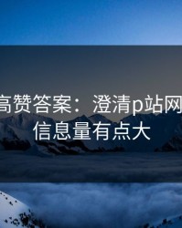 评论区高赞答案：澄清p站网页登录-信息量有点大