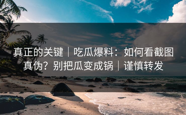 真正的关键|吃瓜爆料:如何看截图真伪?别把瓜变成锅|谨慎转发 真正的关键|吃瓜爆料:如何看截图真伪?别把瓜变成锅|谨慎转发