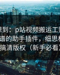 我真没想到：p站视频搬运工别再被坑｜最离谱的助手插件，细思极恐：先搞清版权（新手必看）