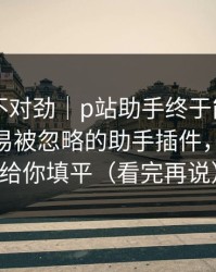 越查越不对劲｜p站助手终于能用了——最容易被忽略的助手插件，我把坑给你填平（看完再说）