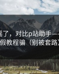 别再传谣了，对比p站助手——别再被假教程骗（别被套路）