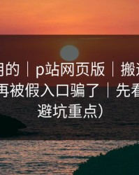 真正好用的｜p站网页版｜搬运工是什么？别再被假入口骗了｜先看风险（避坑重点）