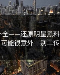 证据链补全——还原明星黑料——结论可能很意外｜别二传