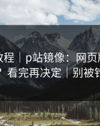 收藏级教程｜p站镜像：网页版怎么登录？看完再决定｜别被钓鱼