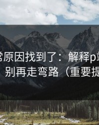 账号异常原因找到了：解释p站网页登录：别再走弯路（重要提醒）
