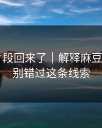 被删的片段回来了｜解释麻豆社区——别错过这条线索