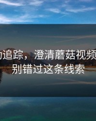 推荐变动追踪，澄清蘑菇视频热榜——别错过这条线索