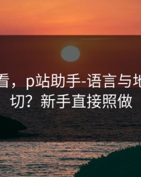 新手必看，p站助手-语言与地区怎么切？新手直接照做