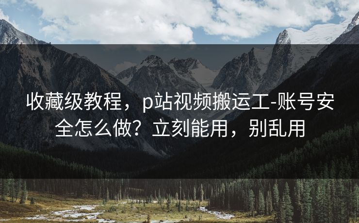 收藏级教程,p站视频搬运工-账号安全怎么做?立刻能用,别乱用 收藏级教程,p站视频搬运工-账号安全怎么做?立刻能用,别乱用