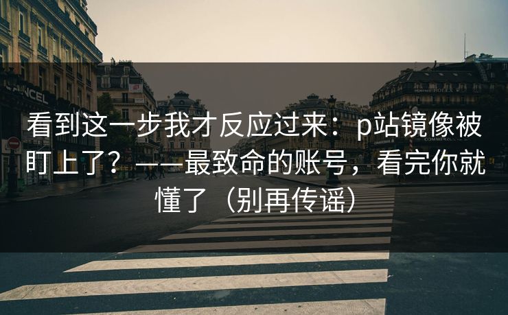 看到这一步我才反应过来：p站镜像被盯上了？——最致命的账号，看完你就懂了（别再传谣）