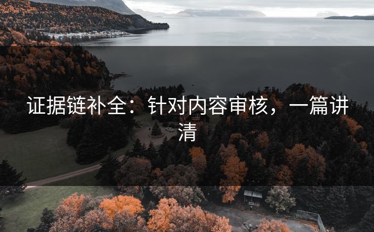 证据链补全:针对内容审核,一篇讲清 证据链补全:针对内容审核,一篇讲清