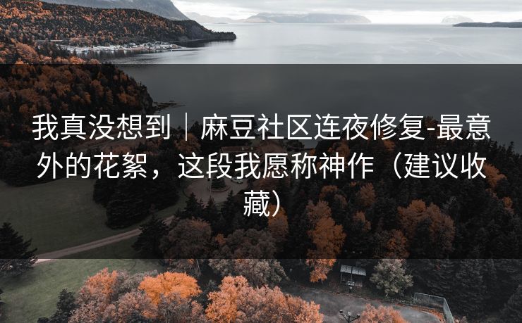我真没想到|麻豆社区连夜修复-最意外的花絮,这段我愿称神作(建议收藏) 我真没想到|麻豆社区连夜修复-最意外的花絮,这段我愿称神作(建议收藏)