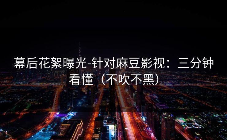 幕后花絮曝光-针对麻豆影视:三分钟看懂(不吹不黑) 幕后花絮曝光-针对麻豆影视:三分钟看懂(不吹不黑)
